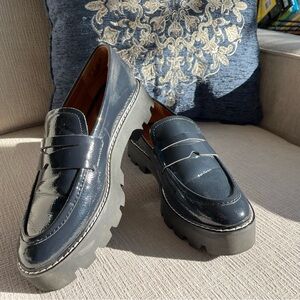 Franco Sarto Balin Chunky Platform Loafer in Midnight Blue, Size 9